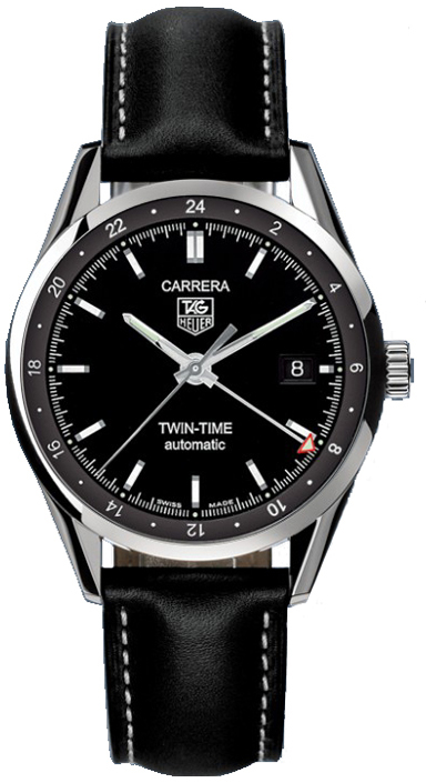 Tag Heuer Carrera Twin Time Black Dial Men's Watch WV2115.FC6202 
