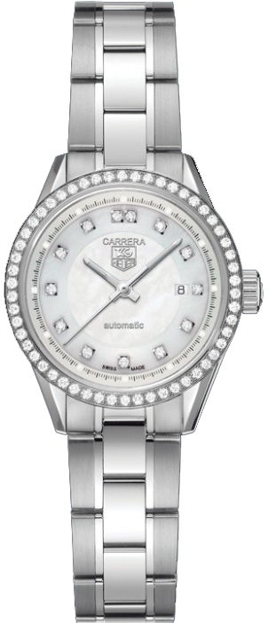 Tag Heuer Carrera Watches Ladies Pearl White Self winding Automatic WV2413.BA0793 Watch 