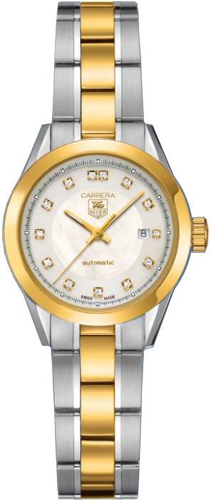 Tag Heuer Carrera Self winding Automatic Pearl White Ladies Watch WV2450-BD0797 