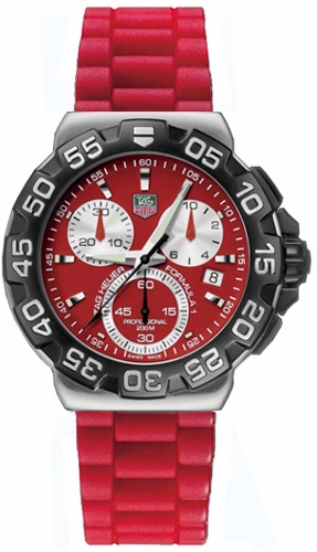 Tag Heuer Formula 1 Red Dial 41mm Chronograph Men's Watch CAH1112.BT0706 