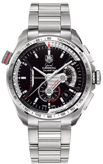 Tag Heuer Grand Carrera Self winding Automatic Chronometer Black Mens Watch CAV5115-BA0902 