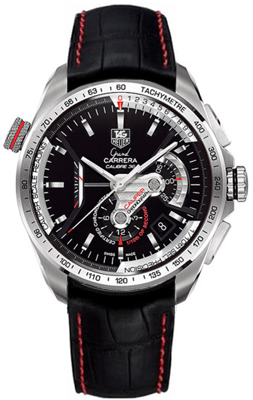Tag Heuer Grand Carrera Self winding Automatic Chronometer Black Mens Watch CAV5115-FC6237 