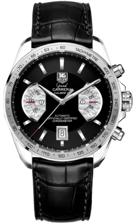 Tag Heuer Grand Carrera Self winding Automatic Chronometer Black Mens Watch CAV511A.FC6225 