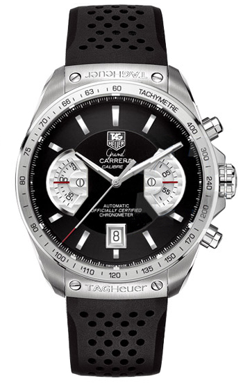 Tag Heuer Grand Carrera Self winding Automatic Chronometer Black Mens Watch CAV511A-FT6019 