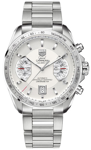 Tag Heuer Grand Carrera Self winding Automatic Chronometer Silver Mens Watch CAV511B-BA0902 