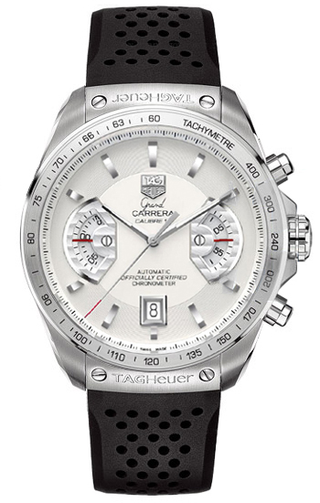 Tag Heuer Grand Carrera Self winding Automatic Chronometer Silver Mens Watch CAV511B-FT6019 