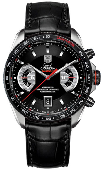 Tag Heuer Grand Carrera Self winding Automatic Chronometer Black Mens Watch CAV511C-FC6235 