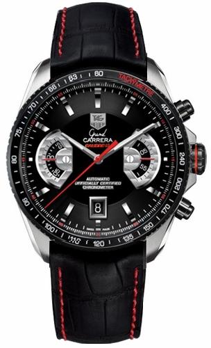Tag Heuer Grand Carrera Self winding Automatic Chronometer Black Mens Watch CAV511C-FC6237 