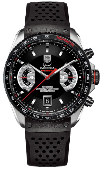 Tag Heuer Grand Carrera Self winding Automatic Chronometer Black Mens Watch CAV511C-FT6016 