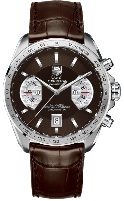 Tag Heuer Grand Carrera Self winding Automatic Chronometer Brown Mens Watch CAV511E-FC6231 