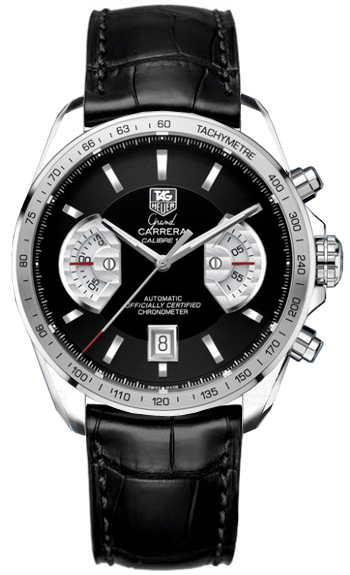Tag Heuer Grand Carrera Self winding Automatic Chronometer Black Mens Watch CAV511G-FC6225 