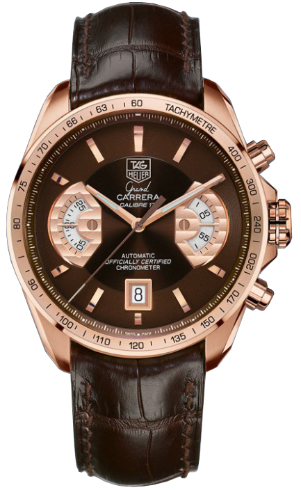 Tag Heuer Grand Carrera Self winding Automatic Chronometer Brown Mens Watch CAV514C-FC8171 