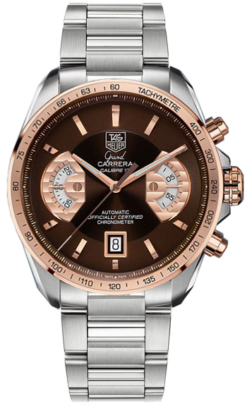 Tag Heuer Grand Carrera Self winding Automatic Chronometer Brown Mens Watch CAV515C-BA0902 
