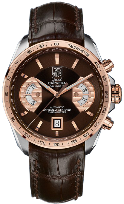 Tag Heuer Grand Carrera Self winding Automatic Chronometer Brown Mens Watch CAV515C-FC6231 