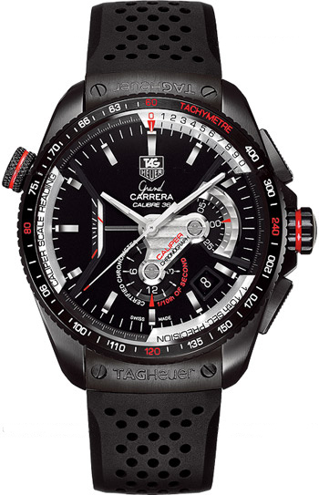 Tag Heuer Grand Carrera Self winding Automatic Chronometer Black Mens Watch CAV5185.FT6020 