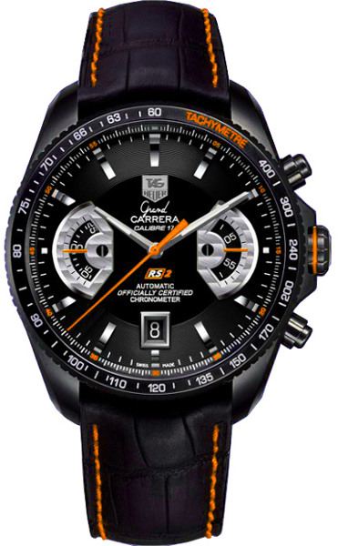 Tag Heuer Grand Carrera Self winding Automatic Chronometer Black Mens Watch CAV518K-FC6268 