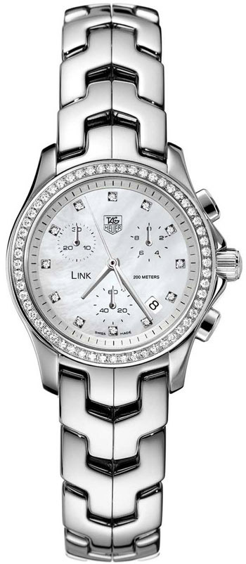 Tag Heuer Link 
Battery Operated Quartz Pearl White Ladies Watch CJF1314.BA0580 
