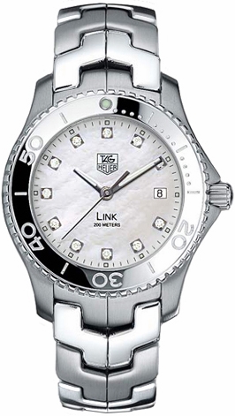 Tag Heuer Link 
Battery Operated Quartz Pearl White Mens Watch WJ1114.BA0575 