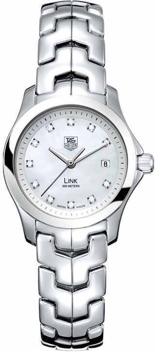 Tag Heuer Link Battery Operated Quartz Pearl White Ladies Watch WJF1317-BA0572 