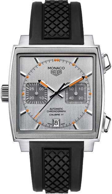 Tag Heuer Monaco Self winding Automatic Silver Mens Watch CAW211C-FT6021 