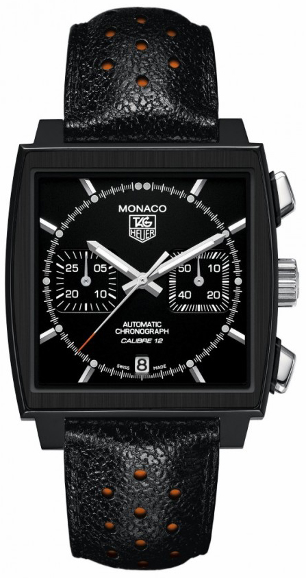 Tag Heuer Monaco Self winding Automatic Black Mens Watch CAW211M.FC6324 