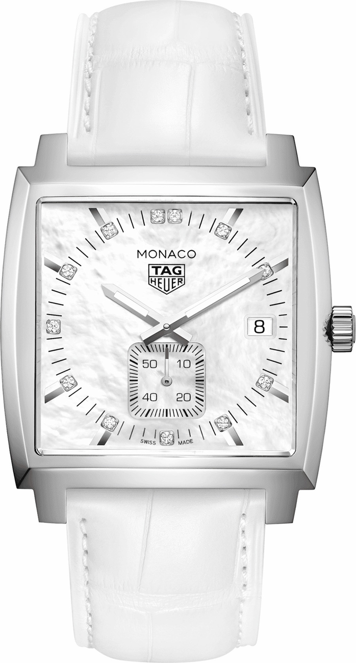 Tag Heuer Monaco Battery Operated Quartz White Mens Watch WAW131B.FC6247 