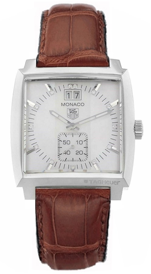 Tag Heuer Monaco Battery Operated Quartz White Mens Watch WAW1318-FC6178 