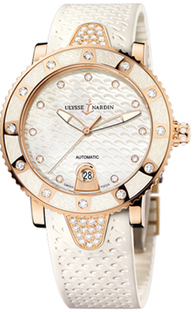 Ulysse Nardin Marine Self winding Automatic Pearl White Ladies Watch 8106-101E-3C-10 