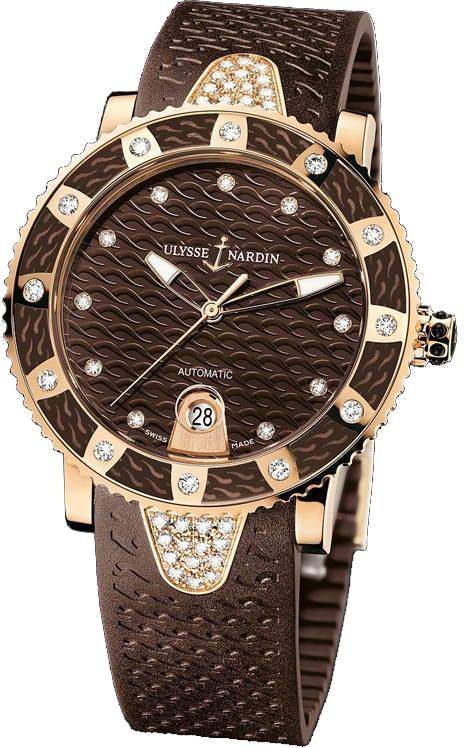 Ulysse Nardin Marine Self winding Automatic Brown Ladies Watch 8106-101E-3C-15 