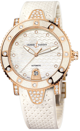 Ulysse Nardin Marine Self winding Automatic Pearl White Ladies Watch 8106-101EC-3C-10 