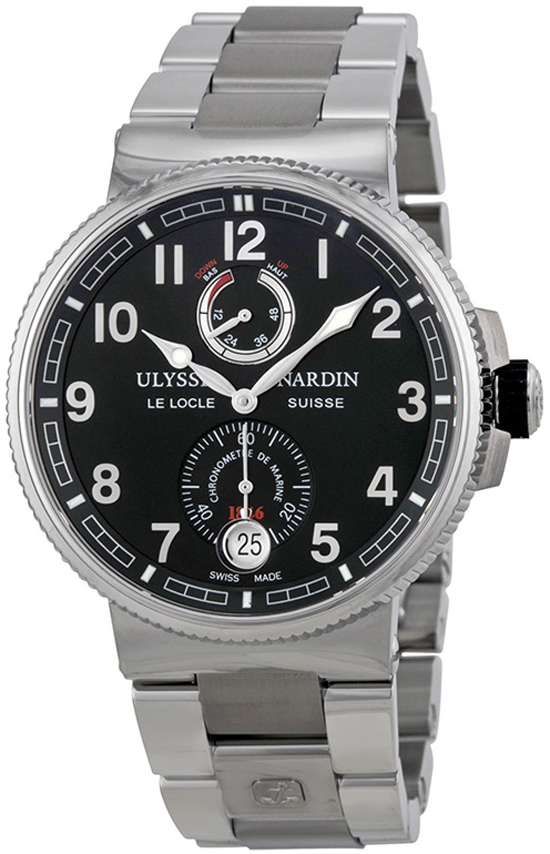 Ulysse Nardin Marine Self winding Automatic Black Mens Watch 1183-126-7M-62 