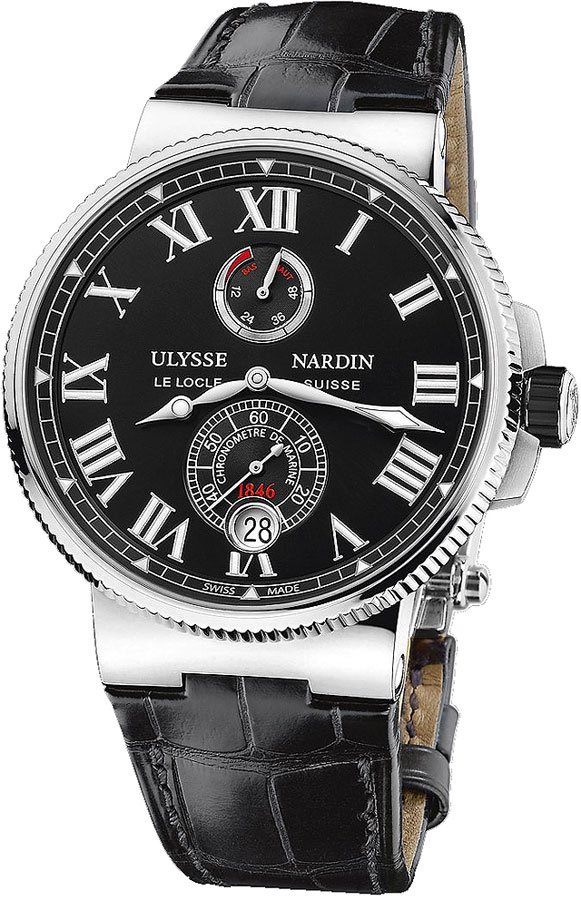 Ulysse Nardin Marine Self winding Automatic Chronometer Black Mens Watch 1183-122-42-V2 