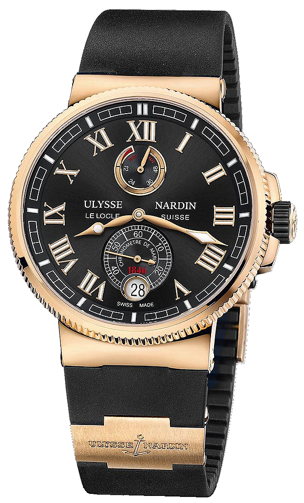 Ulysse Nardin Marine Self winding Automatic Chronometer Black Mens Watch 1186-126-3-42 