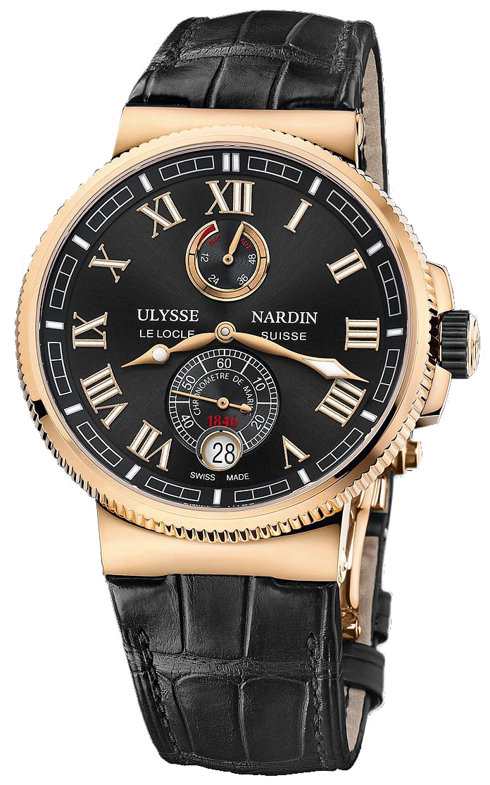 Ulysse Nardin Marine Self winding Automatic Chronometer Black Mens Watch 1186-126-42 