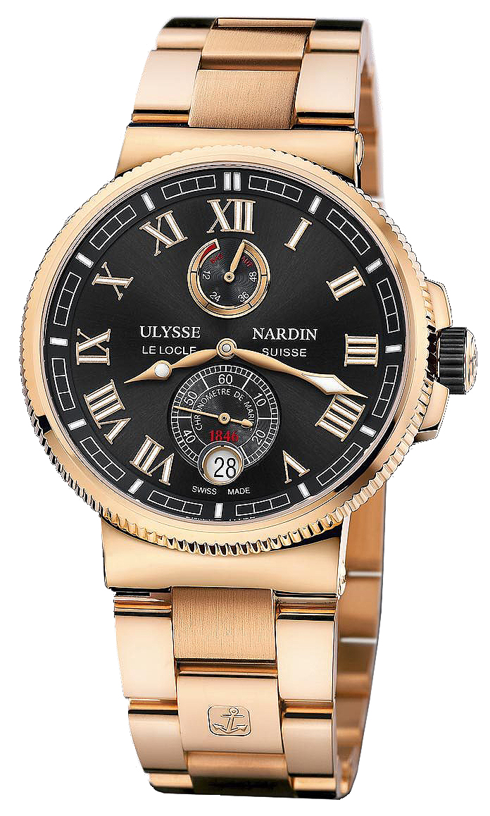 Ulysse Nardin Marine Self winding Automatic Chronometer Black Mens Watch 1186-126-8M-42 