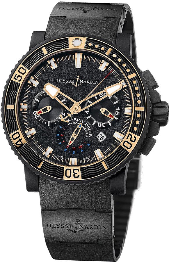 Ulysse Nardin Marine Self winding Automatic Black Mens Watch 353-90-3C 