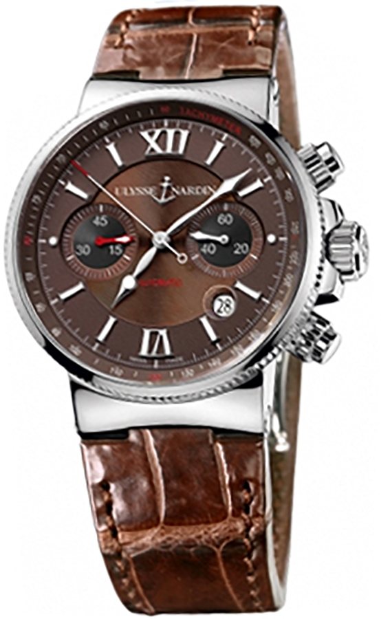 Ulysse Nardin Marine Self winding Automatic Brown Mens Watch 353-66-355 