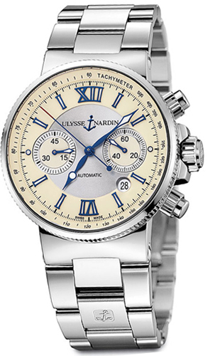 Ulysse Nardin Marine Self winding Automatic Ivory Mens Watch 353-66-7-314 