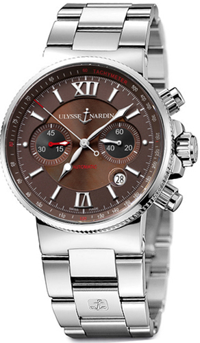 Ulysse Nardin Marine Self winding Automatic Brown Mens Watch 353-66-7-355 