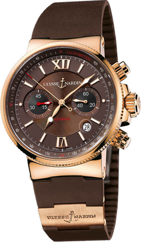 Ulysse Nardin Marine Self winding Automatic Brown Mens Watch 356-66-3-355 