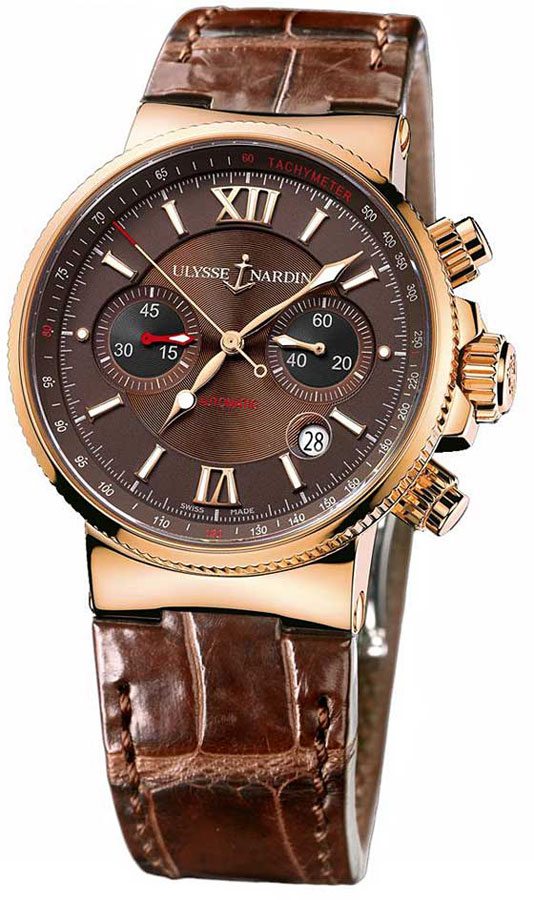 Ulysse Nardin Marine Self winding Automatic Brown Mens Watch 356-66-355 
