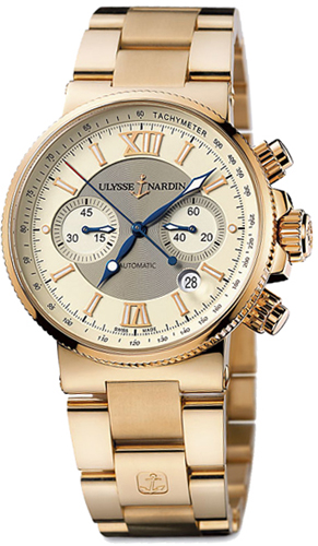 Ulysse Nardin Marine Self winding Automatic Ivory Mens Watch 356-66-8-354 