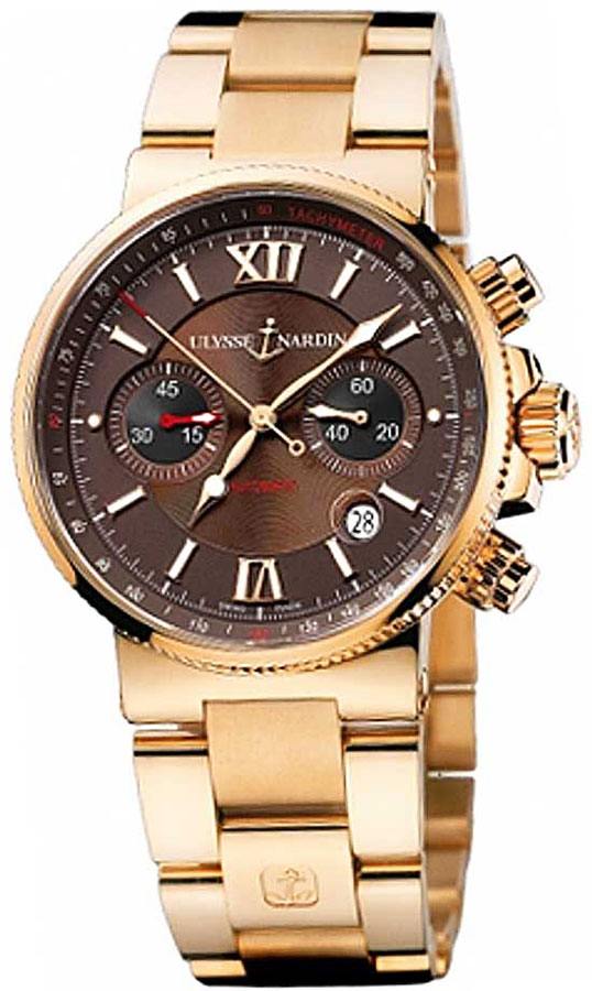 Ulysse Nardin Marine Self winding Automatic Brown Mens Watch 356-66-8-355 