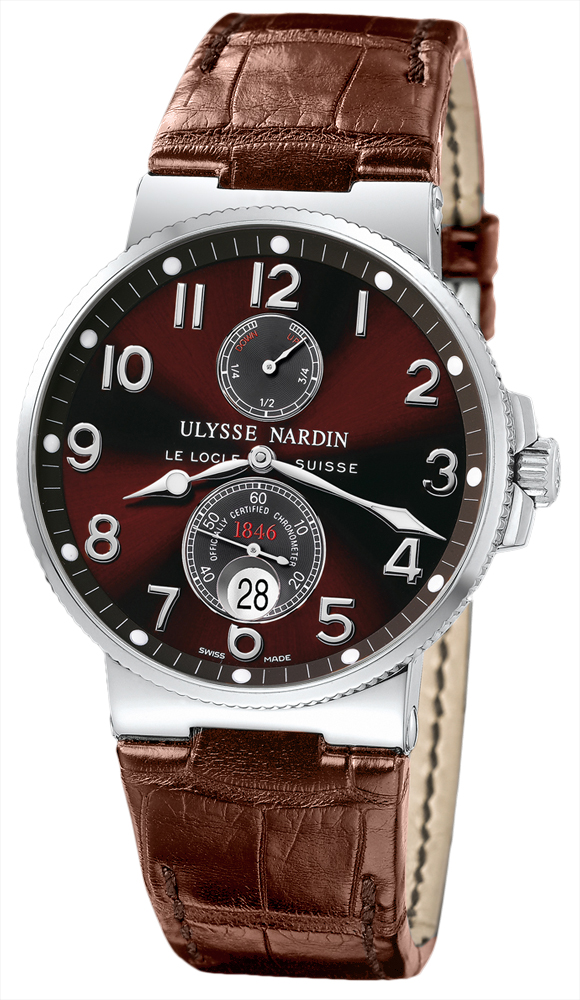 Ulysse Nardin Marine Self winding Automatic Chronometer Brown Mens Watch 263-66-625 