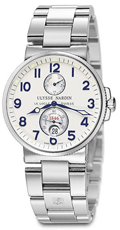 Ulysse Nardin Marine Self winding Automatic Chronometer Silver Mens Watch 263-66-7 