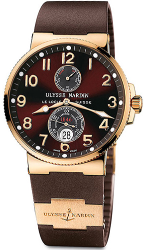 Ulysse Nardin Marine Self winding Automatic Chronometer Brown Mens Watch 266-66-3-625 