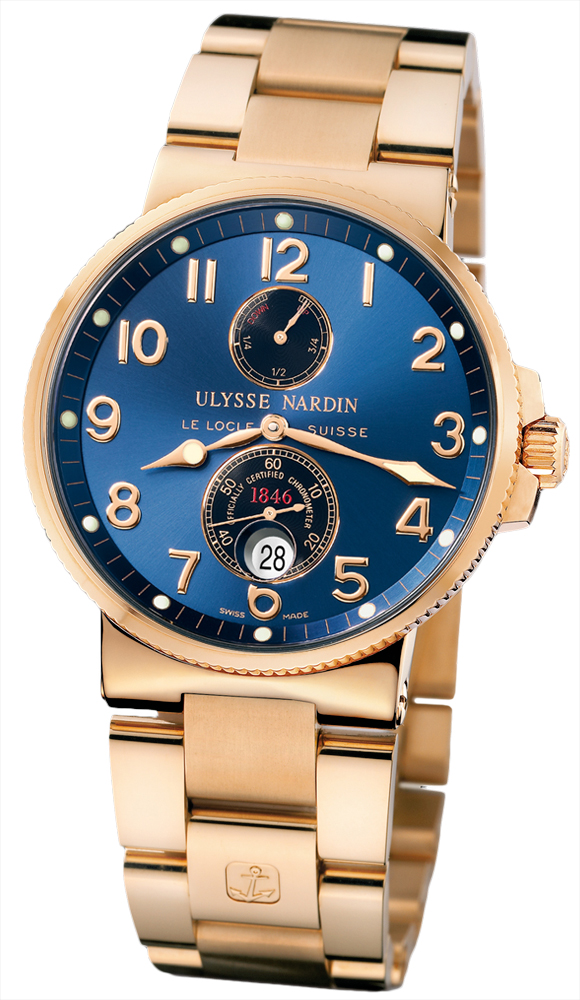 Ulysse Nardin Marine Self winding Automatic Blue Mens Watch 266-66-8-623 