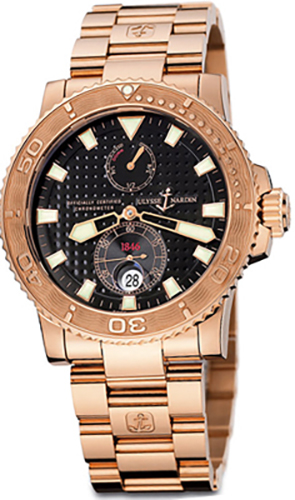Ulysse Nardin Marine Self winding Automatic Chronometer Black Mens Watch 266-33-8-92 
