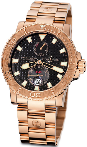 Ulysse Nardin Marine Self winding Automatic Chronometer Black Mens Watch 266-34-8-92 