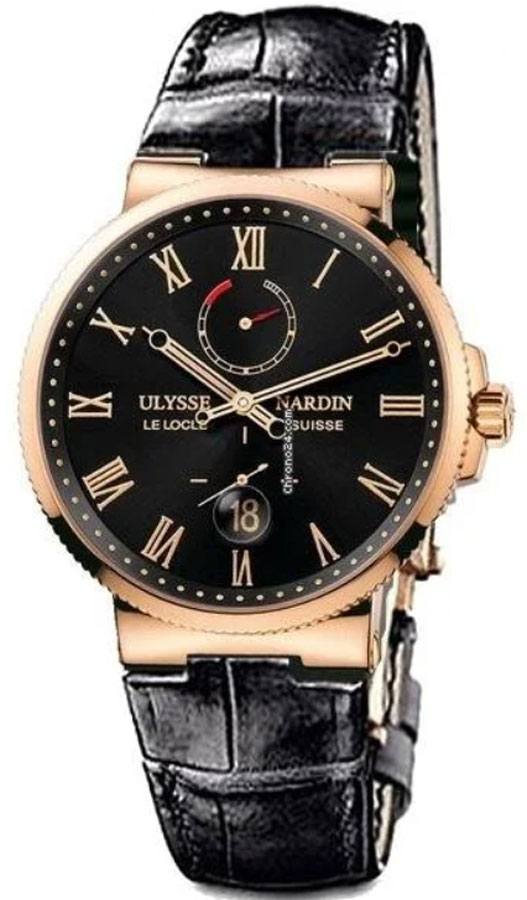 Ulysse Nardin Marine Self winding Automatic Chronometer Black Mens Watch 266-61-TOWER 